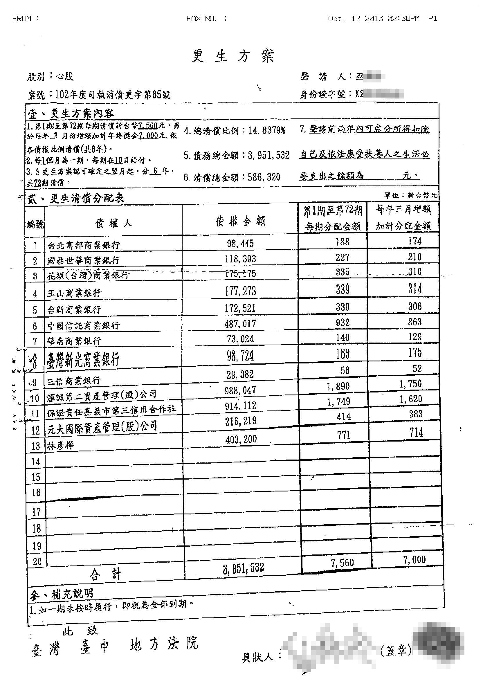 更生裁定判決書8